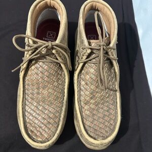 Twisted X Men’s Woven Leather Lace‑Up Slip‑On Shoes Brown Size 8M